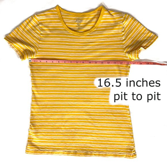 JCrew slub tee, small, yellow white stripes - Picture 5 of 6